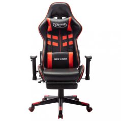 Fekete és piros műbőr gamer szék lábtámasszal (20511)