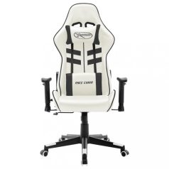 Fehér és fekete műbőr gamer szék (20535)