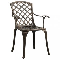 2 db bronzszínű öntött alumínium kerti szék (315570)