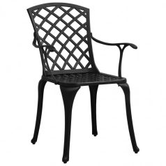 4 db fekete öntött alumínium kerti szék (315573)