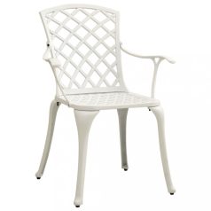 4 db fehér öntött alumínium kerti szék (315575)