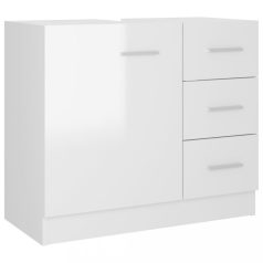   Magasfényű fehér forgácslap mosdószekrény 63 x 30 x 54 cm (804190)