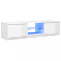  Magasfényű fehér TV-szekrény LED lámpákkal 140 x 40 x 35,5 cm (804298)