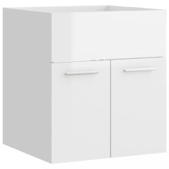   Magasfényű fehér forgácslap mosdószekrény 41 x 38,5 x 46 cm (804644)