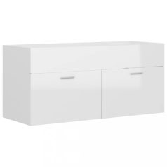   Magasfényű fehér forgácslap mosdószekrény 100 x 38,5 x 46 cm (804680)