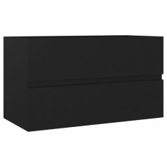   Fekete forgácslap mosdószekrény 80 x 38,5 x 45 cm (804747)