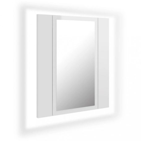 Magasfényű fehér akril LED-es fürdőszobai tükrös szekrény (804953)