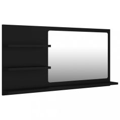   Fekete forgácslap fürdőszobai tükör 90 x 10,5 x 45 cm (805016)