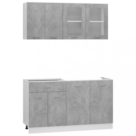 4 részes betonszürke forgácslap konyhai szekrénygarnitúra (3067659)