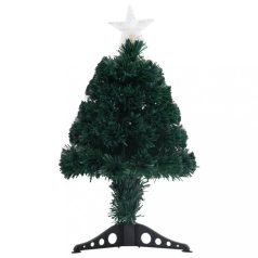   Optikai szálas műkarácsonyfa talppal/LED fénnyel 64 cm (328439)