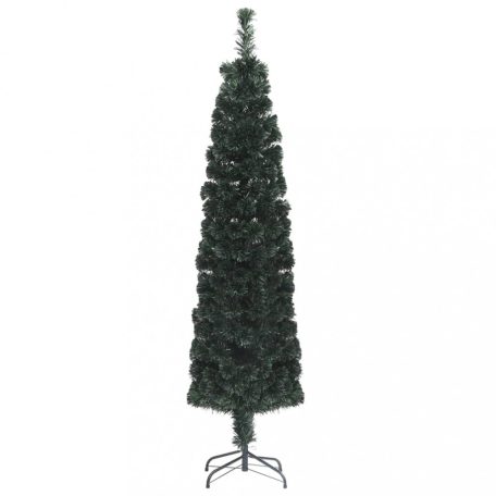 Száloptikás vékony műkarácsonyfa talppal 180 cm (328445)