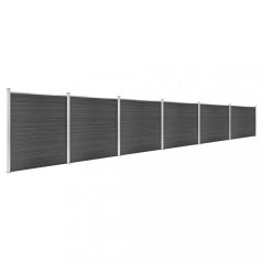 Fekete WPC kerítéspanelszett 1045 x 186 cm (3070433)