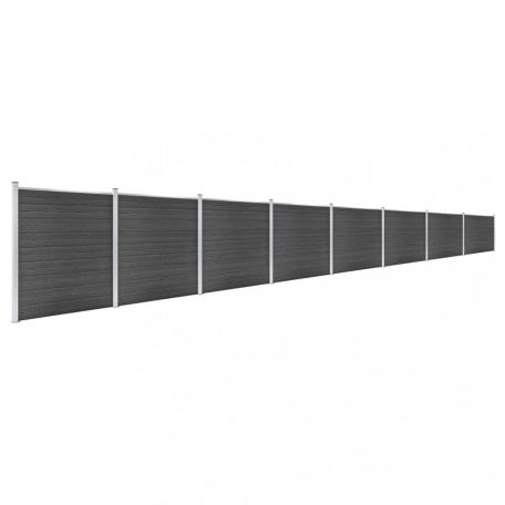 Fekete WPC kerítéspanelszett 1391 x 186 cm (3070435)