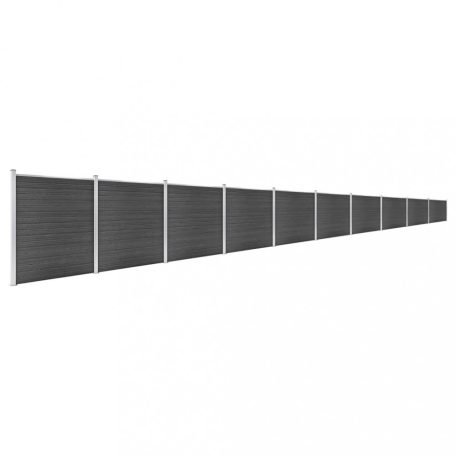 Fekete WPC kerítéspanelszett 1737 x 186 cm (3070437)