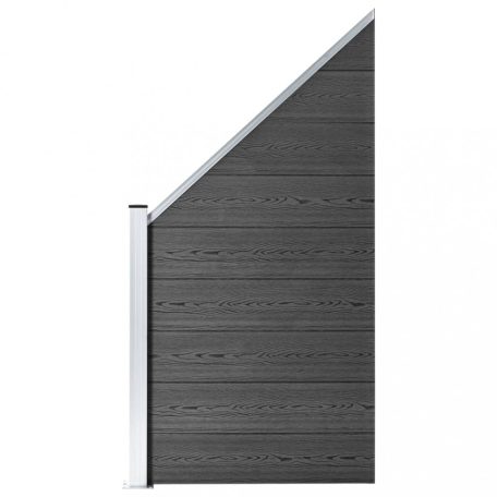 Fekete WPC kerítéspanelszett 1311 x (105-186) cm (3070443)