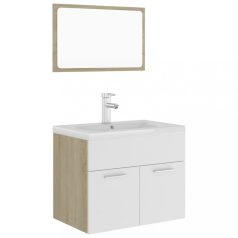   Fehér-sonoma színű forgácslap fürdőszobai bútorszett (3071320)