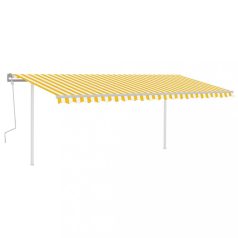   Sárga és fehér kézzel kihúzható napellenző póznákkal 5 x 3,5 m (3070058)