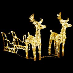   Akril rénszarvasos-szános karácsonyi dísz 160 LED-del 130 cm (328514)