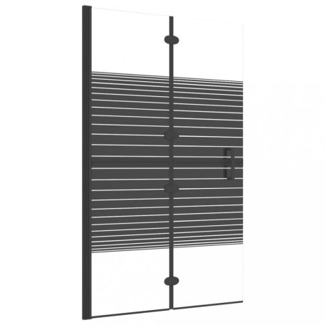 Fekete ESG zuhanykabin összecsukható ajtóval 80 x 140 cm (150740)
