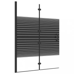   Fekete ESG zuhanykabin összecsukható ajtóval 100 x 140 cm (150741)