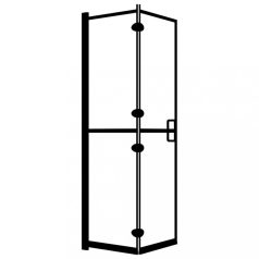   Fekete ESG zuhanykabin összecsukható ajtóval 80 x 140 cm (150818)