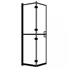   Fekete ESG zuhanykabin összecsukható ajtóval 100 x 140 cm (150819)