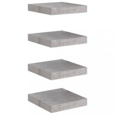   4 db betonszürke MDF lebegő fali polc 23 x 23,5 x 3,8 cm (326590)