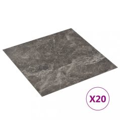   20 db fekete márvány mintás öntapadó PVC padlólap 1,86 m² (330172)
