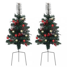 2 db PVC járda melletti műkarácsonyfa LED-ekkel (332835)