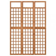   3 paneles tömör fenyőfa térelválasztó/lugasrács 121 x 180,5 cm (316478)