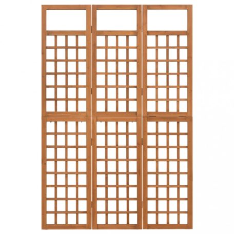 3 paneles tömör fenyőfa térelválasztó/lugasrács 121 x 180,5 cm (316478)