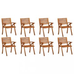 8 db tömör akácfa kerti szék párnákkal (3075210)