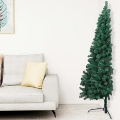   Zöld fél műkarácsonyfa LED fényekkel és gömbszettel 180 cm (3077479)