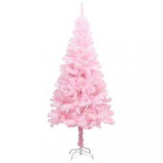   Rózsaszín PVC műkarácsonyfa LED fényekkel és gömbszettel 120 cm (3077497)