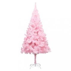   Rózsaszín PVC műkarácsonyfa LED fényekkel és gömbszettel 210 cm (3077500)