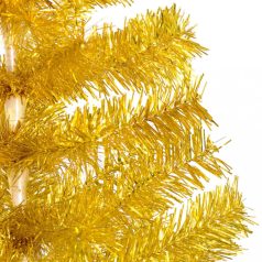   Aranyszínű PET műkarácsonyfa LED-ekkel és gömbökkel 240 cm (3077521)