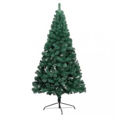   Zöld fél műkarácsonyfa LED-fényekkel és gömbszettel 120 cm (3077563)