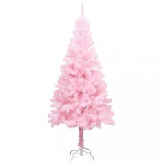   Rózsaszín PVC műkarácsonyfa LED-fényekkel és gömbszettel 180 cm  (3077585)