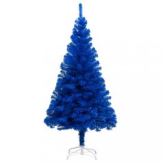   Kék PVC műkarácsonyfa LED-fényekkel és gömbszettel 150 cm (3077594)