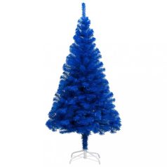 Kék pvc műkarácsonyfa led-ekkel és gömbökkel 240 cm