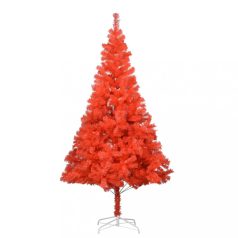   Piros PVC műkarácsonyfa LED-ekkel és gömbszettel 240 cm (3077602)