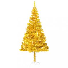   Aranyszínű PET műkarácsonyfa LED-ekkel és gömbökkel 240 cm  (3077607)