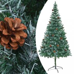   Műkarácsonyfa LED-ekkel, gömbszettel és tobozokkal 210 cm (3077615)