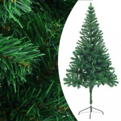  Zöld műkarácsonyfa LED-fénnyel és gömbszettel 180 cm 564 ággal  (3077661)