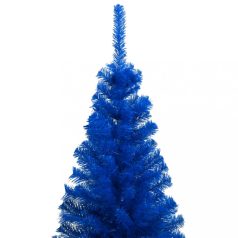 Kék pvc műkarácsonyfa led-ekkel és gömbökkel 240 cm