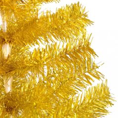   Aranyszínű PET műkarácsonyfa LED-ekkel és gömbökkel 240 cm  (3077693)