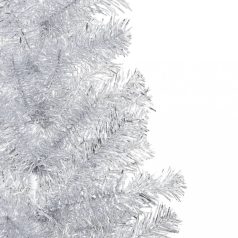  Ezüstszínű PET műkarácsonyfa LED-ekkel és gömbszettel 180 cm  (3077696)
