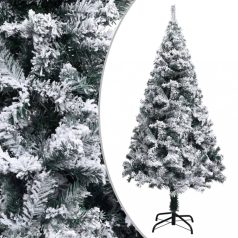   Zöld PVC műkarácsonyfa LED-ekkel és gömbszettel 150 cm (3077819)