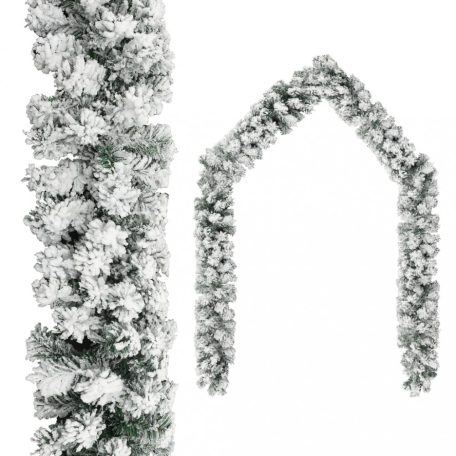 Zöld PVC karácsonyi füzér LED-ekkel és gömbökkel 20 m (3077825)