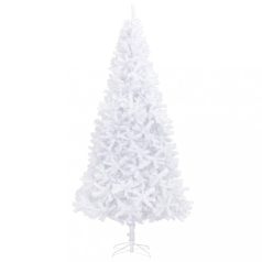   Fehér műkarácsonyfa LED-ekkel és gömbökkel 300 cm (3077837)